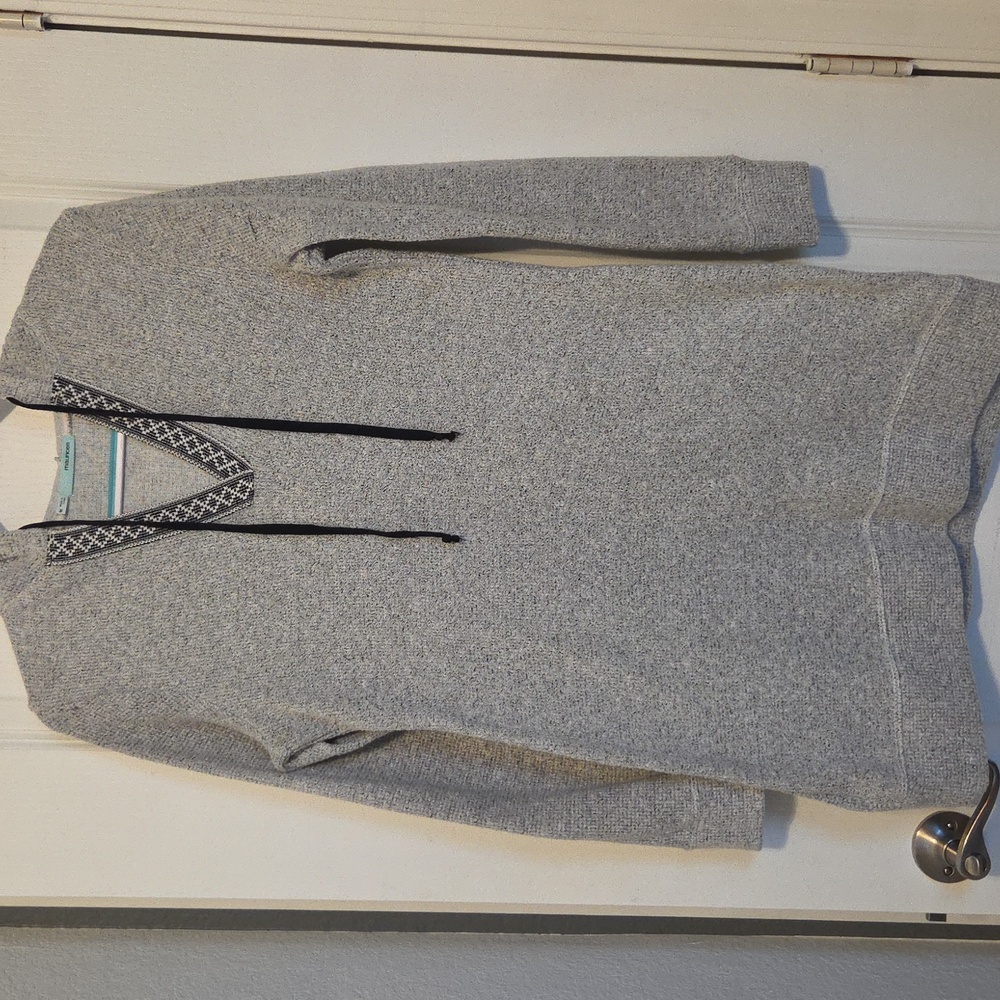 Maurices Hooded Gray Marl Long Sleeve Tunic/Dress. Size M
